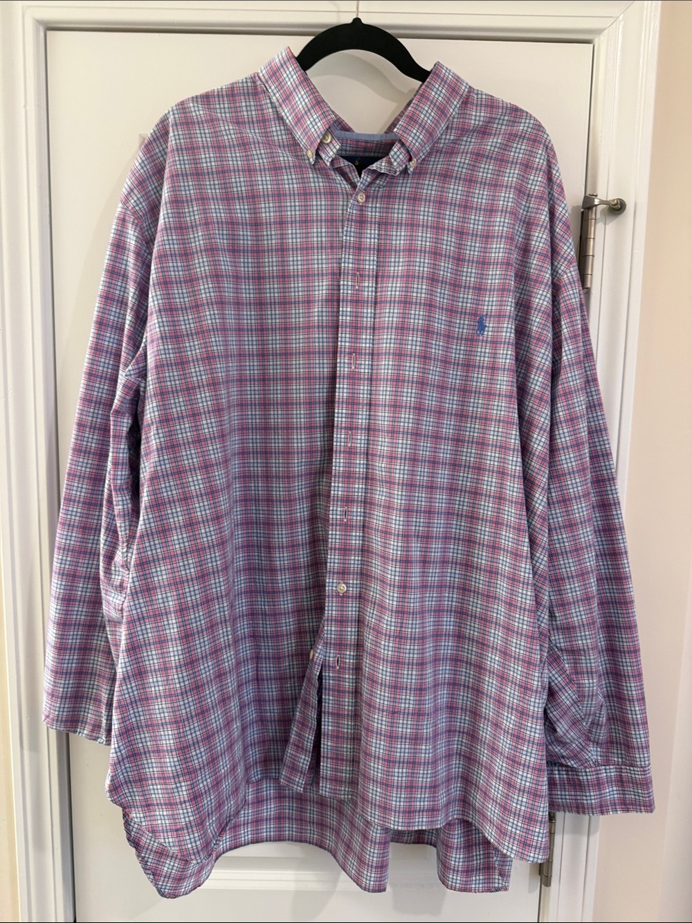 Polo by Ralph Lauren Pink and Light Blue Plaid Button-Down Shirt